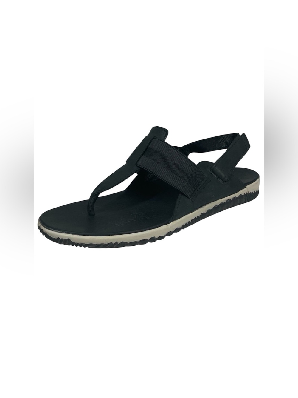 Sorel Out N About Black Leather Slingback Sandals Womens 7 38 NL3259-010 Shoes